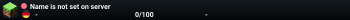 Name is not set on server