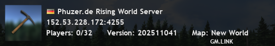 Phuzer.de Rising World Server