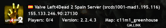 Valve Left4Dead 2 Spain Server (srcds1001-mad1.195.116)