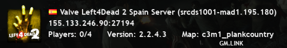 Valve Left4Dead 2 Spain Server (srcds1001-mad1.195.180)