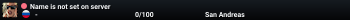 Name is not set on server
