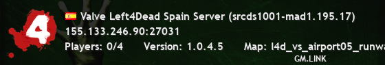 Valve Left4Dead Spain Server (srcds1001-mad1.195.17)