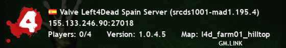 Valve Left4Dead Spain Server (srcds1001-mad1.195.4)