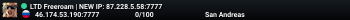 LTD Freeroam | NEW IP: 87.228.5.58:7777