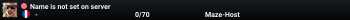 Name is not set on server
