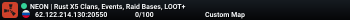 NEON | Rust X5 Clans, Events, Raid Bases, LOOT+