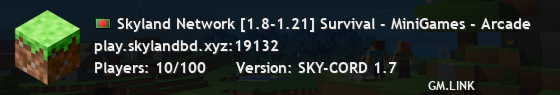 Skyland Network [1.8-1.21] Survival - MiniGames - Arcade