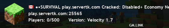 ●•SURVIVAL play.servertk.com Cracked: Disabled+ Economy New: •●