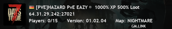 [PVE]HAZARD PvE EAZY ☢  1000% XP 500% Loot