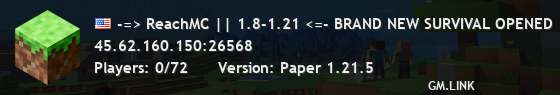 -=> ReachMC || 1.8-1.21 <=- BRAND NEW SURVIVAL OPENED