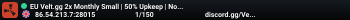 EU Velt.gg 2x Monthly Small | 50% Upkeep | No BP Wipes | x2