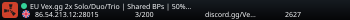 EU Vex.gg 2x Solo/Duo/Trio | Shared BPs | 50% Upkeep |Max 3|x2