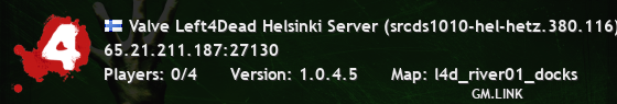 Valve Left4Dead Helsinki Server (srcds1010-hel-hetz.380.116)