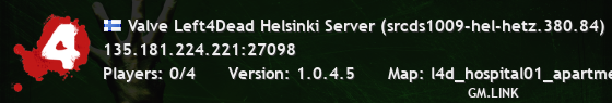 Valve Left4Dead Helsinki Server (srcds1009-hel-hetz.380.84)