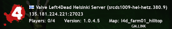 Valve Left4Dead Helsinki Server (srcds1009-hel-hetz.380.9)