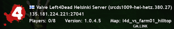 Valve Left4Dead Helsinki Server (srcds1009-hel-hetz.380.27)