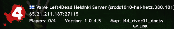 Valve Left4Dead Helsinki Server (srcds1010-hel-hetz.380.101)