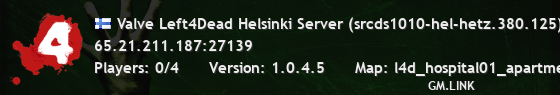 Valve Left4Dead Helsinki Server (srcds1010-hel-hetz.380.125)