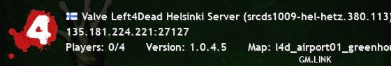 Valve Left4Dead Helsinki Server (srcds1009-hel-hetz.380.113)