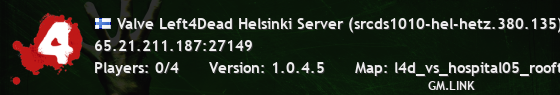 Valve Left4Dead Helsinki Server (srcds1010-hel-hetz.380.135)