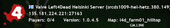 Valve Left4Dead Helsinki Server (srcds1009-hel-hetz.380.149)