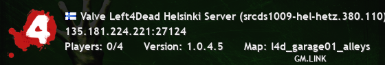 Valve Left4Dead Helsinki Server (srcds1009-hel-hetz.380.110)