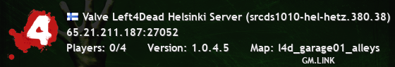 Valve Left4Dead Helsinki Server (srcds1010-hel-hetz.380.38)