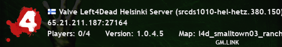 Valve Left4Dead Helsinki Server (srcds1010-hel-hetz.380.150)