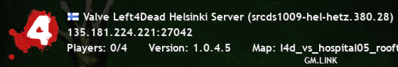 Valve Left4Dead Helsinki Server (srcds1009-hel-hetz.380.28)