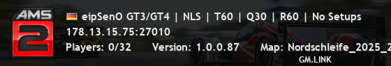 eipSenO GT3/GT4 | NLS | T60 | Q30 | R60 | No Setups