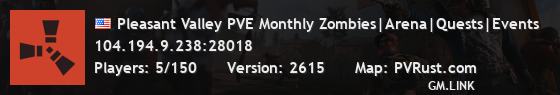 Pleasant Valley PVE Monthly Zombies|Arena|Quests|Events