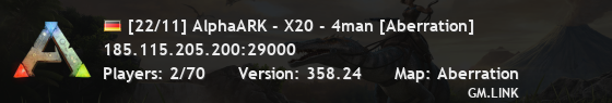 [22/11] AlphaARK - X20 - 4man [Aberration]