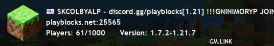 SKCOLBYALP - discord.gg/playblocks[1.21] !!!GNINIMORYP JOIN TODAY!-