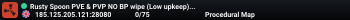 Rusty Spoon PVE & PVP NO BP wipe (Low upkeep) All players welco