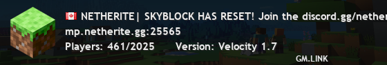NETHERITE| SKYBLOCK HAS RESET! Join the discord.gg/netherite!netherite.gg