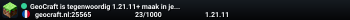 GeoCraft is tegenwoordig 1.21.11+ maak in je Minecraft launcher een profiel aan en join ons dan!